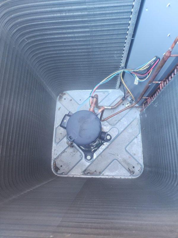 Completed scheduled preventive maintenance on residential heat pump system. Performed comprehensive inspection of outdoor condensing unit, including examination of compressor, refrigerant lines, electrical connections, and heat exchanger coils. Verified proper operation of all components, cleaned condenser coils to remove accumulated debris and dirt buildup, and confirmed system is functioning within normal parameters for continued reliable operation.