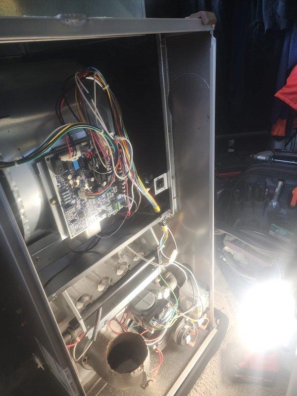 Responded to no heat call on 8-year-old furnace with burners failing to stay lit. Upon inspection, diagnosed flame sensor contamination preventing proper flame detection and causing safety lockout. Cleaned flame sensor rod, verified proper flame rectification signal, and tested multiple heating cycles to confirm reliable ignition and sustained burner operation. System restored to full heating capacity with all safety controls functioning correctly.