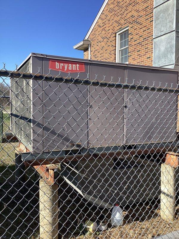 Provided comprehensive replacement estimate for aging Bryant outdoor condensing unit experiencing ongoing operational issues. Unit is located in fenced backyard enclosure of residential property. Documented existing equipment condition and site specifications to prepare detailed replacement options for customer consideration.
