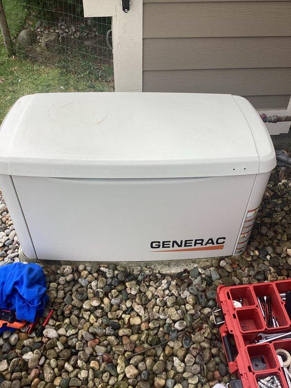Completed scheduled maintenance on residential Generac backup generator unit. Performed comprehensive system inspection, tested electrical connections with multimeter, cleaned components, and verified proper operation of all safety systems and warning indicators. Unit returned to full operational status with all functions performing within manufacturer specifications.