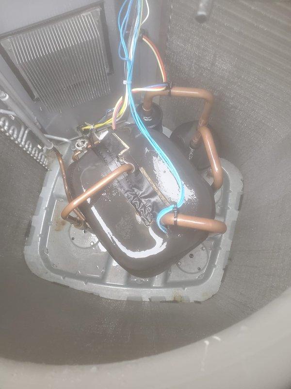 Completed scheduled air conditioning maintenance on residential split system. Inspected outdoor condenser unit, verifying proper operation of fan motor and compressor, checked refrigerant levels, and cleaned condenser coil fins. Evaluated indoor evaporator coil assembly and condensate drain system, confirmed condensate pump functioning correctly with proper drainage into collection pan. All components operating within normal parameters with no immediate service needs identified.