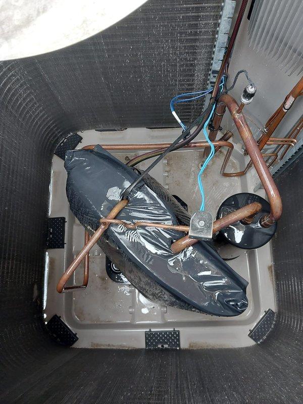 Completed comprehensive cooling system maintenance and tune-up on residential HVAC unit. System was operating properly upon arrival. Performed standard preventative maintenance protocol including inspection of attic-mounted air handler assembly with drain pan, refrigerant lines, and condensate pump. Verified proper insulation on copper piping and checked all electrical connections. Inspected outdoor condenser unit coil fins for cleanliness and airflow obstruction—found coils in clean condition with no debris accumulation. All components functioning within normal operating parameters. System tested and confirmed operational.