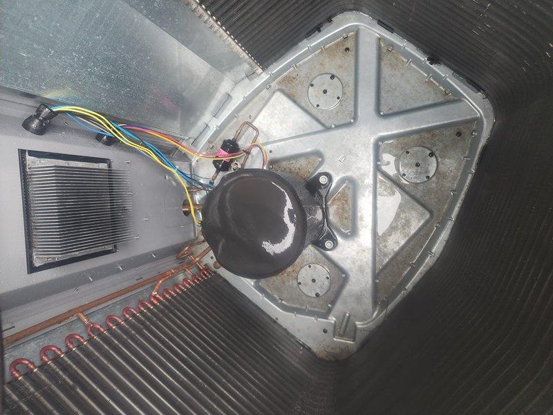 Completed maintenance service on outdoor A/C condenser unit including releveling the equipment pad with pea gravel and brick pavers to ensure proper stability and prevent future settling. Performed standard preventive maintenance inspection of compressor, condenser coils, refrigerant lines, and electrical connections while unit was accessed.