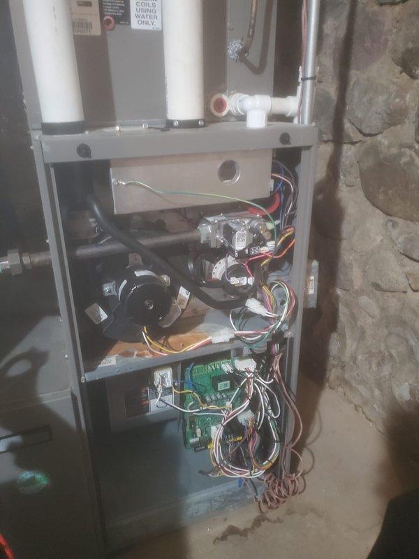 Completed scheduled maintenance on Lennox furnace system. Performed comprehensive inspection of all internal components including blower motor, circuit boards, electrical connections, and wiring harnesses. Verified proper operation of heating elements, checked venting system integrity, and confirmed all safety controls functioning correctly. Unit operating within manufacturer specifications with no issues identified.