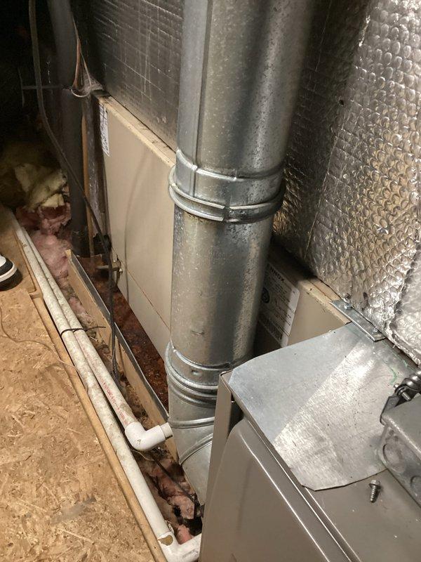 Responded to service call for failed compressor on residential Lennox air conditioning unit. Performed on-site evaluation of outdoor condensing unit and indoor air handler system. Inspected compressor operation and confirmed complete failure requiring replacement. Assessed overall system condition including existing ductwork, insulation, and HVAC infrastructure in basement mechanical area. Documented equipment model information and photographed both exterior condensing unit and interior air handler components. Provided estimate options for compressor replacement versus full system replacement based on age and condition of existing equipment.