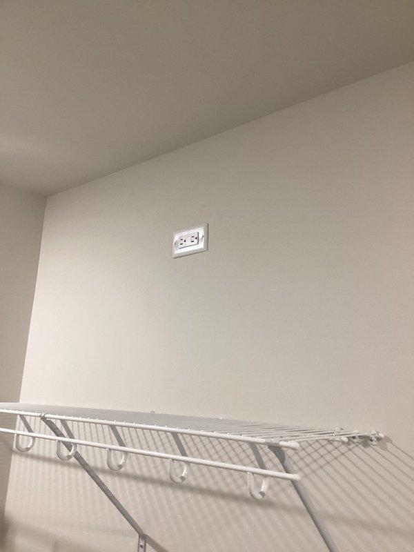 Installed three new electrical receptacles in master bedroom closet to provide power for closet shelving lighting transformers. Receptacles were wired from the existing closet lighting circuit and are controlled by the existing wall switch that operates the closet lights. All outlets were properly mounted, tested for correct operation, and verified to be switch-controlled as specified for the new shelving system installation.