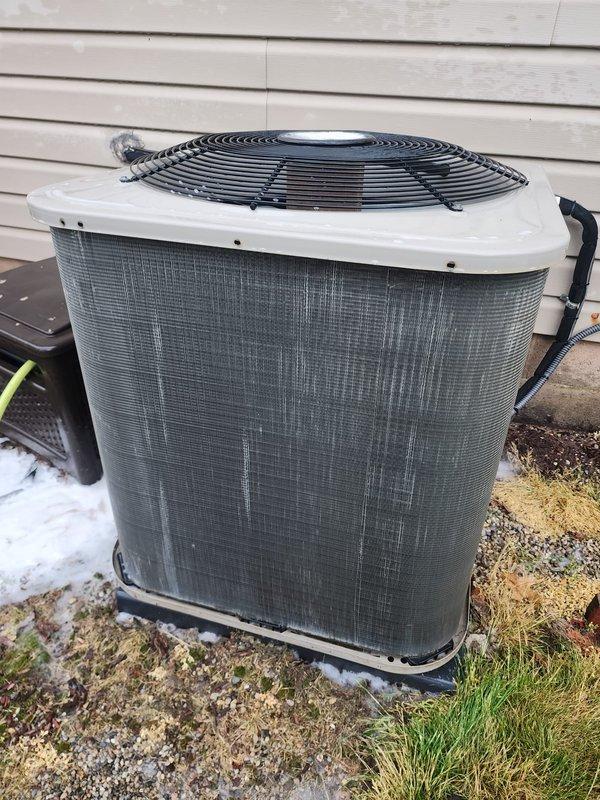 Completed scheduled preventive maintenance on residential air conditioning system. Performed comprehensive inspection of outdoor condenser unit, including examination of cabinet condition, fan motor assembly, electrical connections, and refrigerant lines. Unit found to be operating within normal parameters with all components functioning properly at time of service.