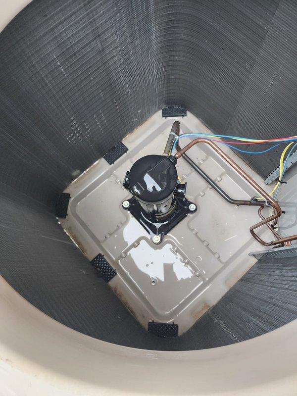 Completed scheduled preventive maintenance on residential air conditioning system. Performed comprehensive inspection of outdoor condenser unit, including examination of cabinet condition, fan motor assembly, electrical connections, and refrigerant lines. Unit found to be operating within normal parameters with all components functioning properly at time of service.