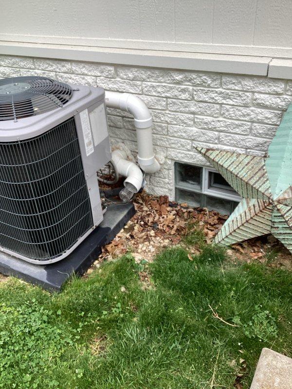 Conducted comprehensive estimate for complete HVAC system replacement of 23-year-old equipment. Assessed existing Lennox furnace installation in basement mechanical room with PVC venting, copper refrigerant lines, and metal ductwork connections. Evaluated outdoor condenser unit positioned on pad against exterior foundation with PVC condensate routing and glass block basement window proximity. Customer requested quiet, energy-efficient replacement system to address excessive noise levels and aging equipment concerns.
