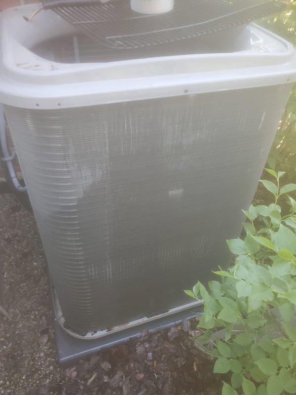 Completed comprehensive cooling system maintenance and tune-up on residential HVAC unit. Inspected outdoor condenser unit, verified proper operation of compressor and fan motor, and checked refrigerant levels. Examined indoor air handler components including evaporator coil and condensate drain system with pump assembly, confirmed all copper refrigerant lines properly secured and insulated. System tested and operating within normal parameters with no issues detected.