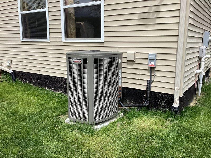 Completed AC system start-up on dual Lennox condensing units installed at residential property. Verified proper refrigerant charge, electrical connections, and operational parameters on both systems. Customer advised to contact office to schedule final inspection with Livingston County.
