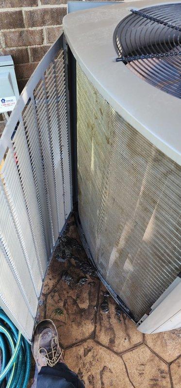 Completed preventative maintenance on residential cooling system under Worry Free Service Agreement. Performed comprehensive inspection of indoor air handler including filter assessment and internal component evaluation, then proceeded to outdoor condenser unit where fan operation, coil condition, and overall system performance were verified. All components found operating within normal parameters with routine maintenance tasks completed to ensure continued efficient operation throughout the cooling season.
