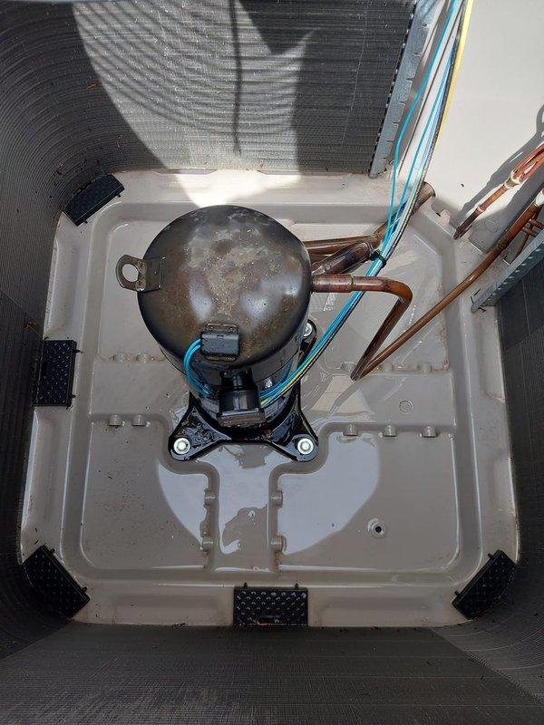 Completed scheduled cooling maintenance under Worry Free Service Agreement. Performed comprehensive inspection of outdoor condensing unit, including examination of condenser coil, compressor assembly, refrigerant lines, and drain pan. Verified proper operation of all cooling system components and documented equipment condition with photographic records.