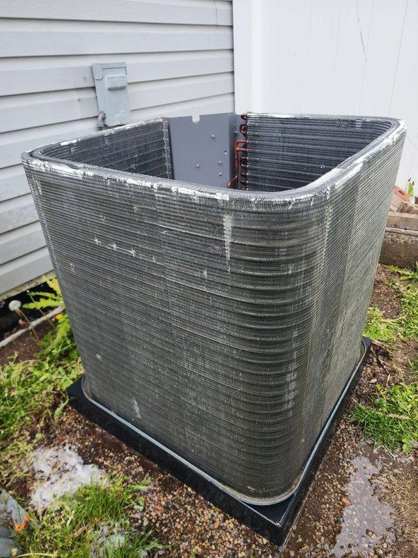 Completed annual AC tune-up on residential cooling system. System was operating properly upon arrival. Performed comprehensive maintenance including inspection of outdoor condenser unit, compressor, refrigerant lines, and electrical connections. Cleaned condenser coils, verified proper airflow through fins, and tested all system components for optimal performance.