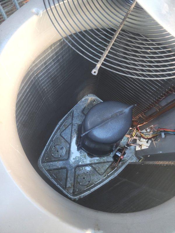 Completed routine preventative maintenance on residential outdoor air conditioning condenser unit. Performed comprehensive system inspection including visual assessment of compressor, fan motor assembly, and electrical connections. Verified proper operation of all mechanical components, checked refrigerant line connections, and ensured adequate airflow through condenser coils. Unit operating within normal parameters upon completion of scheduled maintenance service.