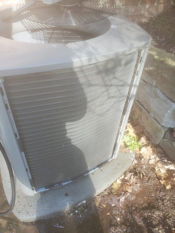 Completed scheduled preventive maintenance on residential split-system air conditioning unit. Performed comprehensive inspection of outdoor condenser unit, verifying proper operation of compressor, condenser fan motor, and electrical connections. Cleaned condenser coils and checked refrigerant levels through service ports. Inspected indoor evaporator coil assembly and blower motor, confirming proper drainage and airflow. All system components operating within normal parameters with no deficiencies noted. Unit tested and left in proper working condition.
