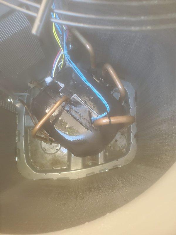 Completed scheduled preventive maintenance on residential split-system air conditioning unit. Performed comprehensive inspection of outdoor condenser unit, verifying proper operation of compressor, condenser fan motor, and electrical connections. Cleaned condenser coils and checked refrigerant levels through service ports. Inspected indoor evaporator coil assembly and blower motor, confirming proper drainage and airflow. All system components operating within normal parameters with no deficiencies noted. Unit tested and left in proper working condition.