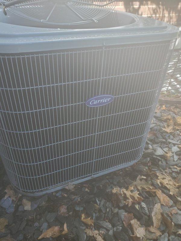 Completed scheduled cooling system maintenance on Carrier air conditioning unit. Performed comprehensive tune-up inspection of outdoor condensing unit and indoor air handler components. System tested and confirmed operational with all components functioning within normal parameters.