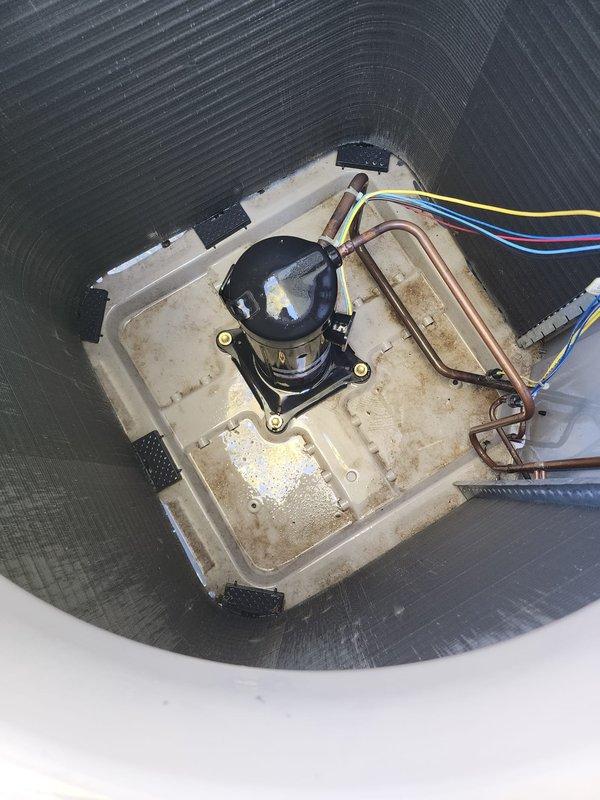 Completed scheduled cooling system tune-up and maintenance on residential HVAC unit. Inspected condenser coil fins and compressor assembly, confirmed proper operation of all components, verified electrical connections, and documented system condition with photos. System tested and operating within normal parameters upon completion.
