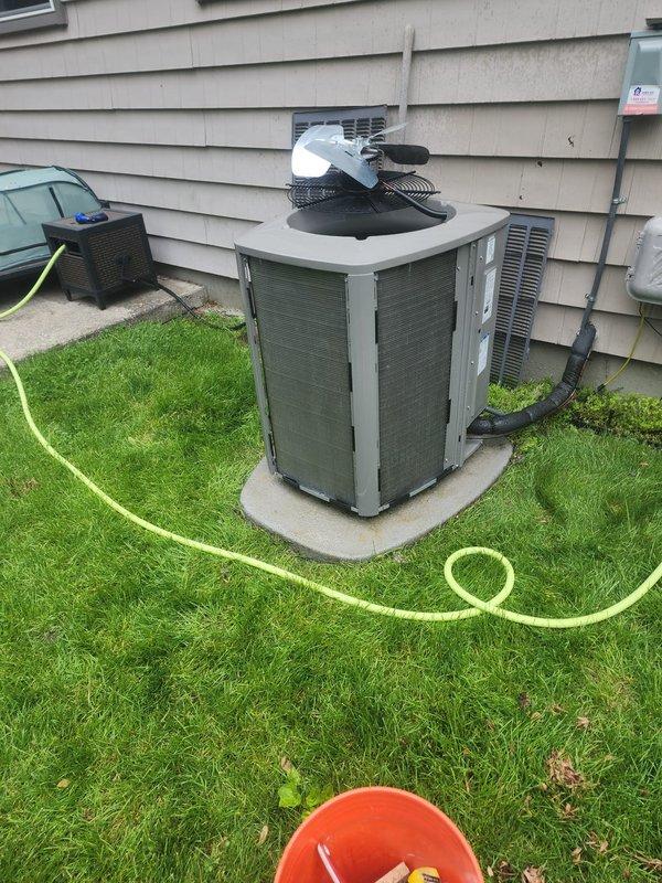 Responded to service call for non-operational condensate pump on residential condo A/C unit. Upon inspection, diagnosed pump failure and replaced defective condensate pump assembly under warranty coverage. Verified proper drainage operation, tested system functionality, and confirmed unit returned to normal cooling operation.