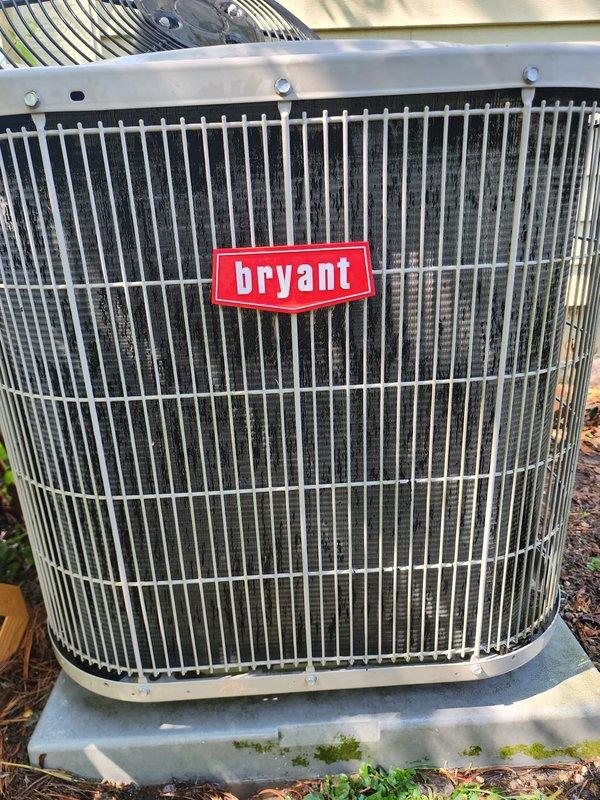 Completed routine annual cooling maintenance on Bryant air conditioning system as part of preventative maintenance agreement. Performed comprehensive tune-up inspection of outdoor condenser unit, including examination of compressor, condenser coils, refrigerant lines, and electrical connections. All components found operating within normal parameters; unit left in proper working condition for the cooling season.