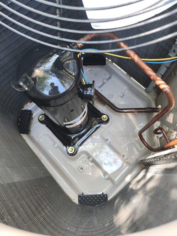 Completed routine annual cooling maintenance on Bryant air conditioning system as part of preventative maintenance agreement. Performed comprehensive tune-up inspection of outdoor condenser unit, including examination of compressor, condenser coils, refrigerant lines, and electrical connections. All components found operating within normal parameters; unit left in proper working condition for the cooling season.