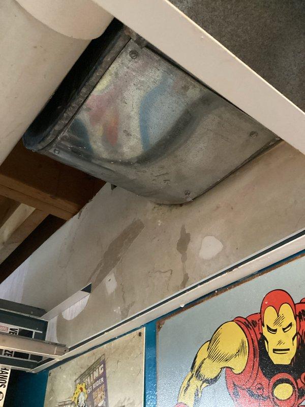 Completed comprehensive HVAC replacement estimate for air conditioning system. Assessed existing ceiling-mounted equipment, ductwork configuration, and mechanical infrastructure including PVC drain lines and exposed structural components to determine scope of replacement work. Documented current system conditions and provided detailed estimate for new AC installation.
