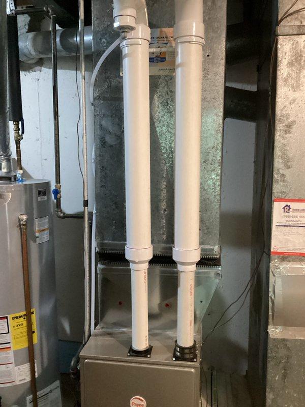 Provided comprehensive estimate for HVAC system replacement on existing Payne furnace installation with associated R22 air conditioning system requiring maintenance upgrade. Assessed current equipment configuration including furnace unit, ductwork assembly, PVC condensate drainage system, and electrical connections to determine optimal replacement specifications and scope of work for customer approval.