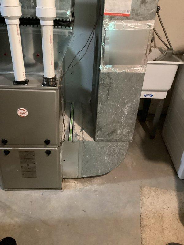Provided comprehensive estimate for HVAC system replacement on existing Payne furnace installation with associated R22 air conditioning system requiring maintenance upgrade. Assessed current equipment configuration including furnace unit, ductwork assembly, PVC condensate drainage system, and electrical connections to determine optimal replacement specifications and scope of work for customer approval.