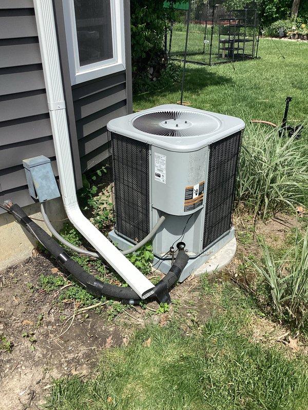 Performed comprehensive leak search on existing air conditioning system and applied leak sealer to address refrigerant loss. Recharged system with refrigerant to restore proper cooling capacity. Provided customer with estimate for complete HVAC system replacement, including new outdoor condensing unit and indoor air handler, with existing equipment showing age-related wear and efficiency concerns.