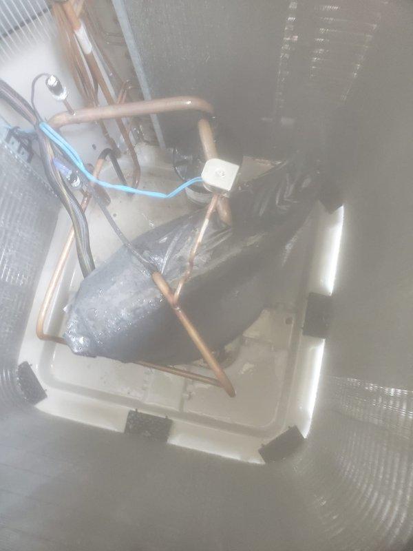Performed preventive maintenance on two residential air conditioning systems rated at 10 and 12 SEER. Inspected indoor evaporator coil assembly with condensate drainage system and verified proper operation of copper refrigerant lines. Serviced outdoor condensing units, checked airflow through cabinet louvers, and confirmed both systems operating within normal parameters.