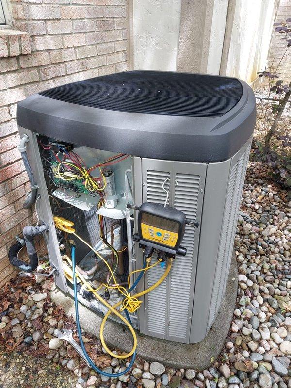 Completed comprehensive cooling season maintenance on residential air conditioning system. Performed full system inspection including electrical connections, refrigerant lines, condenser coil cleaning, and control board verification. All components operating within manufacturer specifications with no deficiencies noted.