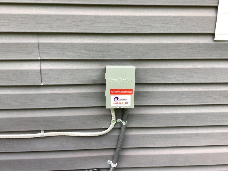 Completed installation of new Bryant air conditioning system including outdoor condensing unit, electrical disconnect box with proper labeling, and interior ductwork modifications. Installed flexible ductwork, inline filter assembly, and metal supply ducts with fiberglass insulation at joints to ensure proper airflow distribution throughout the residence. All electrical connections, conduit runs, and HVAC components were secured per manufacturer specifications and local building codes, with financing documentation processed and pending final execution.