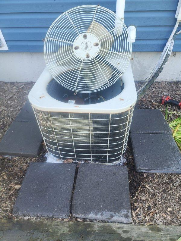 Completed comprehensive cooling system maintenance and tune-up on outdoor condensing unit. System was operating properly upon arrival. Performed standard preventive maintenance procedures including inspection of compressor, refrigerant lines, electrical connections, and condenser coil. All components found to be functioning within normal parameters, and unit was left in good working condition.