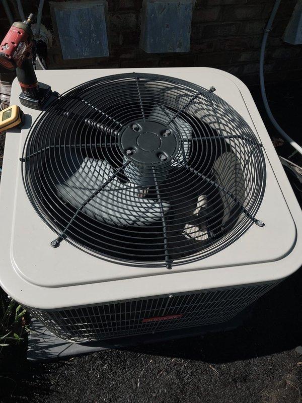 Completed comprehensive cooling system tune-up on residential outdoor condenser unit. Performed standard maintenance protocol including inspection of fan motor assembly, verification of proper airflow through condenser coils, examination of refrigerant lines and electrical connections at disconnect boxes, and visual assessment of unit mounting and clearances. System tested and confirmed operating within normal parameters with no deficiencies noted.