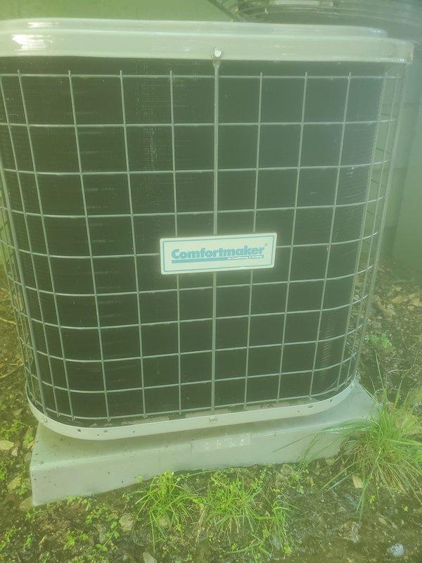 Completed preventative maintenance on Comfortmaker air conditioning system per Worry Free Service Agreement. Performed comprehensive inspection of outdoor condenser unit and indoor components, verifying proper compressor operation, refrigerant line connections, and condensate drain pan condition. All system components found operating within normal parameters with no deficiencies noted at time of service.