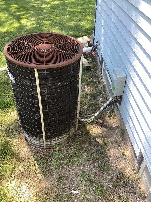 Conducted comprehensive HVAC system evaluation for full replacement estimate of existing furnace and air conditioning equipment. Inspected basement-mounted furnace unit with current ductwork configuration and outdoor condensing unit positioned adjacent to building exterior. Both systems currently operational with homeowner requesting proactive upgrade options. Assessed equipment specifications, ductwork connections, electrical service, refrigerant line routing, and installation parameters to provide complete system replacement recommendations for residential heating and cooling upgrade.