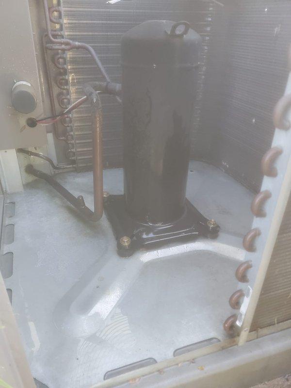 Completed comprehensive preventive maintenance on a 10-year-old outdoor air conditioning unit. Performed full system inspection including visual examination of the condenser coil assembly, which showed moderate accumulation of dirt and debris on the aluminum fins. Inspected compressor, refrigerant lines, and internal components; all copper connections appeared secure with no visible signs of refrigerant leakage. System operational and functioning within normal parameters upon completion of tune-up service.