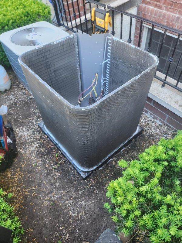 Completed scheduled cooling system maintenance and tune-up on residential rooftop HVAC unit. System was operational upon arrival and confirmed working properly throughout service. Performed comprehensive inspection of condenser unit, including removal of access panels to examine internal components, condenser coils, compressor, refrigerant lines, and electrical connections. Verified proper operation of all mechanical and electrical systems, cleaned unit as needed, and reassured continued efficient performance for the 2025 cooling season.