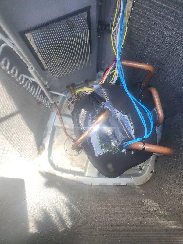Responded to no cooling call and performed system inspection. Found outdoor condenser unit with heavily soiled coil fins and restricted airflow due to accumulated dirt and debris. Documented existing conditions of both outdoor condensing unit and indoor air handler components, including compressor, refrigerant lines, evaporator coil, and electrical connections. Coordinated service visit timing to accommodate occupant schedule with responsible adult present on site.