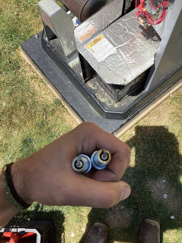 Performed scheduled preventive maintenance on 35KW LP/NG standby generator system. Conducted comprehensive inspection of generator unit, verified all electrical connections, and tested dual-run capacitors for proper operation. Completed simultaneous air conditioning system maintenance as part of coordinated service call, ensuring both critical systems were serviced efficiently during single visit.