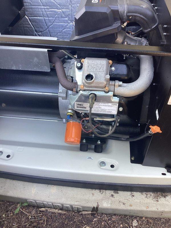 Performed scheduled maintenance on a Generac Guardian 20kW residential standby generator. Conducted comprehensive inspection of internal components including gas valve assembly, electrical connections, and filtration system. Verified proper operation of all mechanical and electrical systems, confirmed secure conduit connections, and ensured unit integrity. Generator tested successfully and left in full operational condition.