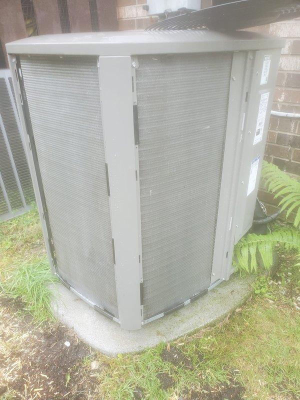 Completed comprehensive cooling system maintenance and tune-up on residential HVAC unit. Inspected indoor evaporator coil assembly, compressor, refrigerant lines, and electrical connections in attic space, confirming all components operating within normal parameters. Serviced outdoor condenser unit, cleaning protective mesh grilles and verifying proper airflow through fan discharge. System tested and confirmed working properly with all safety controls functioning as designed.