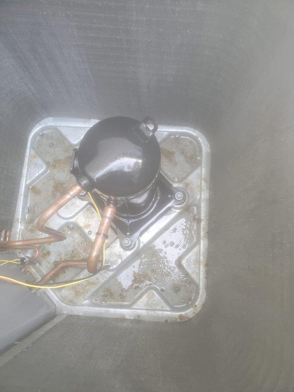 Completed comprehensive cooling system tune-up on outdoor HVAC unit. Performed standard maintenance protocol including inspection of condenser coils, compressor assembly, refrigerant lines, and electrical connections. System tested and confirmed operational with no issues detected; unit running efficiently with proper airflow through condenser fins and all components functioning within normal parameters.