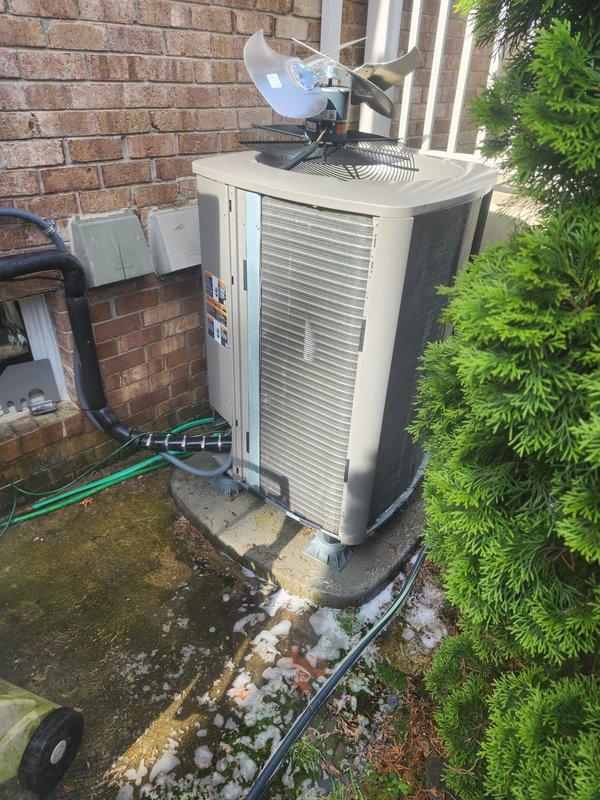 Completed comprehensive cooling system maintenance and tune-up on residential HVAC unit. System was found to be operating properly with all components functioning within normal parameters. Inspected outdoor condenser unit, verified refrigerant lines, electrical connections, and blower motor assembly. Customer requested information regarding Air Scrubber installation for indoor air quality improvement.