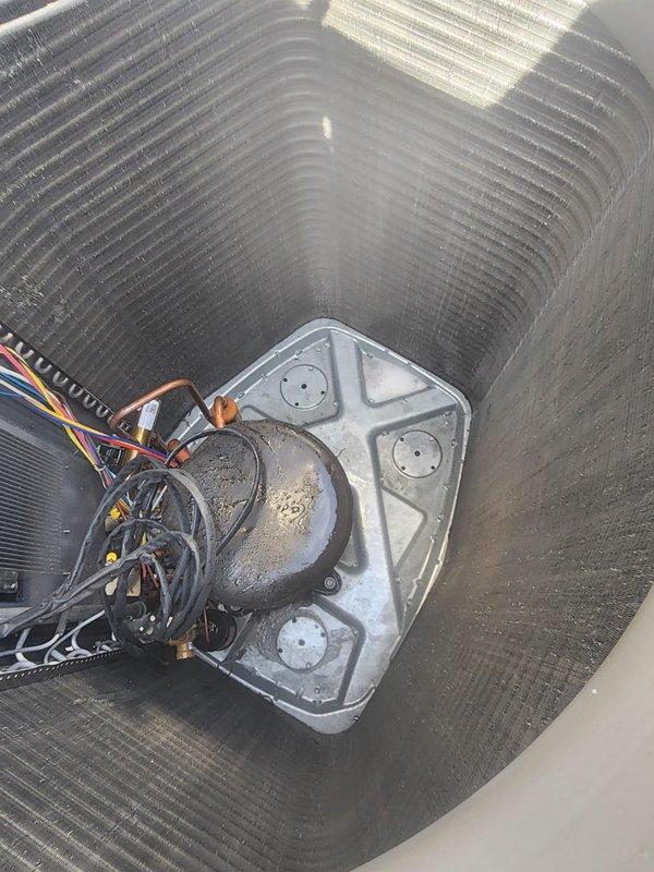 Completed comprehensive cooling system maintenance and tune-up on residential HVAC unit. System was found to be operating properly with all components functioning within normal parameters. Inspected outdoor condenser unit, verified refrigerant lines, electrical connections, and blower motor assembly. Customer requested information regarding Air Scrubber installation for indoor air quality improvement.