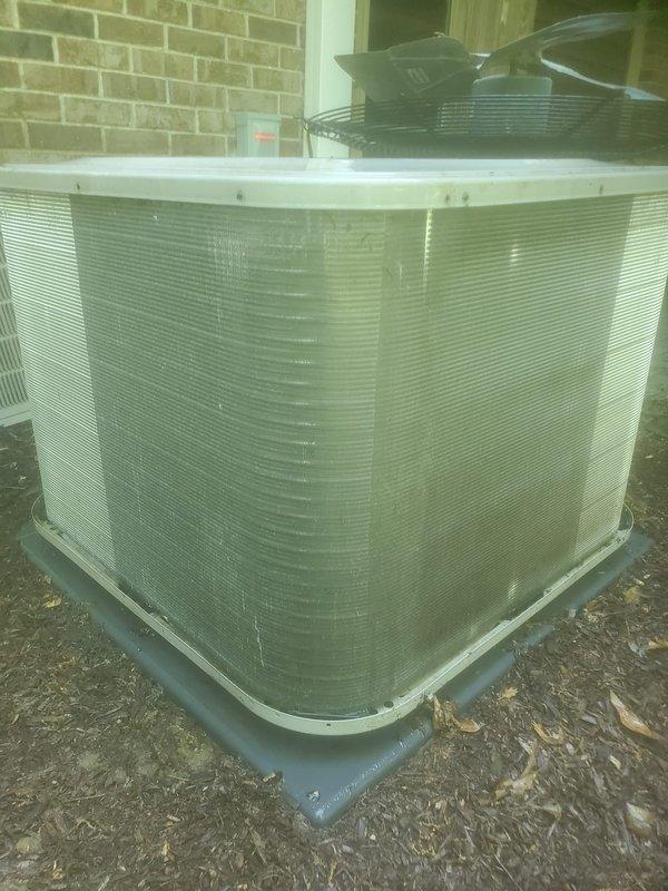 Completed routine air conditioning maintenance inspection on residential system. Performed visual assessment of outdoor condenser unit, confirming operational condition with clean coils and proper airflow through protective mesh grilles. Inspected indoor air handler components including condensate pump assembly and drain pan system, noting proper pump operation with clear discharge lines functioning as designed. Unit operating within normal parameters with no immediate service requirements identified.