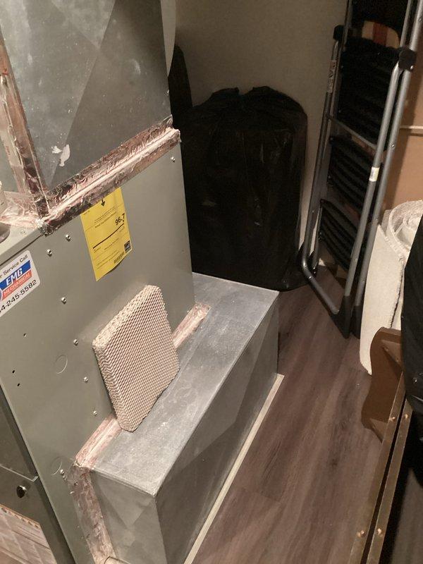 Conducted on-site assessment of existing 13-year-old furnace system to provide replacement estimate. Inspected current furnace installation in basement, including PVC venting system with U-shaped configuration, condensate pump assembly with drainage components, and associated ductwork. Evaluated existing air handler unit, copper refrigerant lines, and filter system. Documented equipment specifications, installation layout, and mechanical room configuration. Reviewed outdoor AC unit location at rear of property. Provided homeowner with comprehensive replacement options and equipment recommendations for new furnace installation, noting current system remains operational with no immediate failures or performance issues reported.