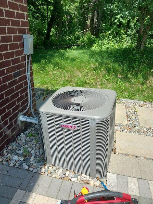 Completed preventative maintenance on residential Lennox air conditioning condenser unit. Performed comprehensive system inspection, cleaned condenser coils, checked refrigerant levels, tested electrical connections, and verified proper operation of all components. Unit operating within manufacturer specifications upon completion.