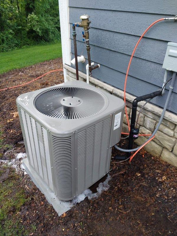 Completed comprehensive cooling maintenance on residential HVAC system including outdoor condenser unit and indoor air handler. Performed standard tune-up procedures: inspected condenser coils and fins, verified refrigerant levels, tested electrical connections and capacitors, cleaned drain lines, and confirmed proper airflow through both indoor and outdoor components. System operating within normal parameters with no deficiencies noted.